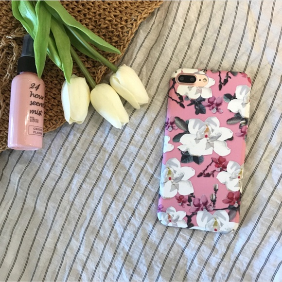 NEW iPhone XS/X/7/8 Pink White Flower Case - Picture 3 of 3